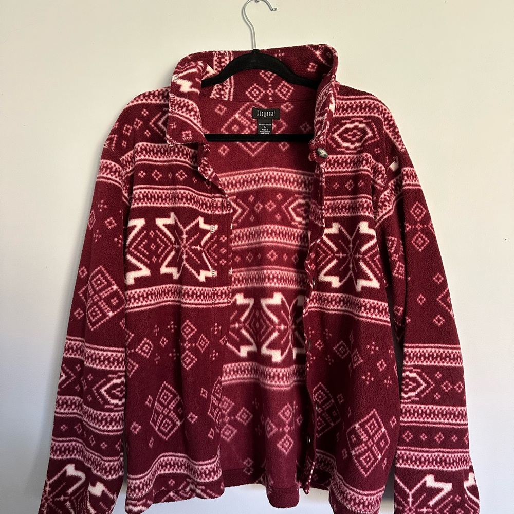 Patterned Burgundy Women's Hoodie